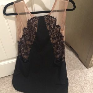 BCBG BLACK & Nude Lace Dress